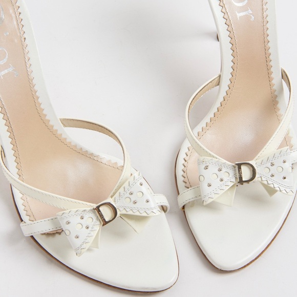 SOLD — Dior White and Cream Bow Heels - Picture 6 of 10